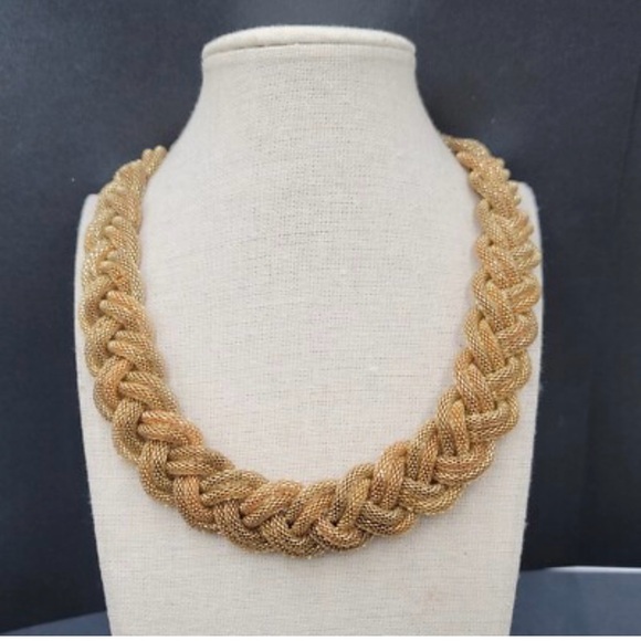 Talbots Jewelry - NWT Talbots Statement Gold Tone Braided Urban Necklace 18”